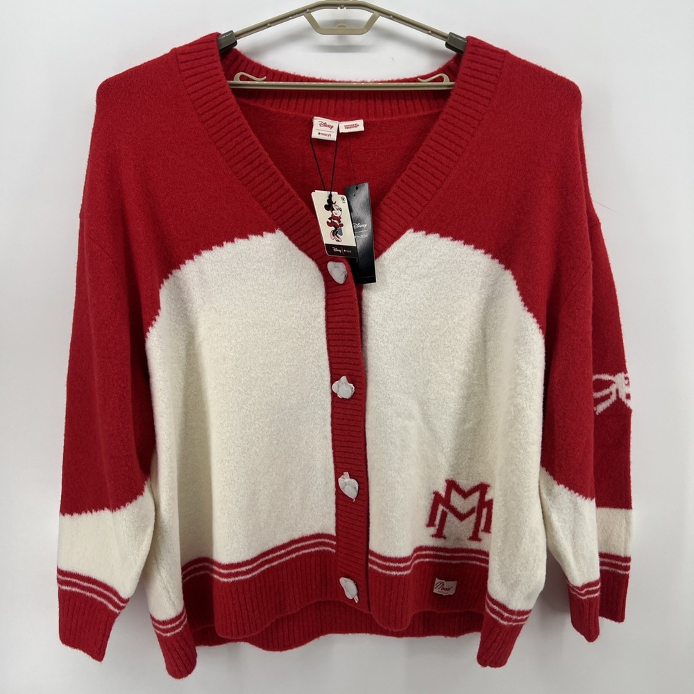 Disney Swarovski Crystal Buttons Cardigan Sweater Minnie Mouse Size 3X Macy's